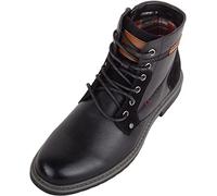 Mens Easy Slip On Smooth Faux Leather Smart Formal Work Checked Inners Ankle Boots Shoes - Black - UK 9 / EU 43
