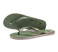 Men's Eco Friendly 100% Natural Rubber Flip Flops (7 UK, Khaki Two Tone)