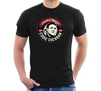 Men's Eddie Cochran Art Black T-Shirt Classic Cool Tee (X-Large)