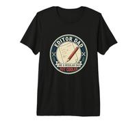 Mens Editor Dad Writing Proofreading Grammar Editing Father's Day Premium T-Shirt