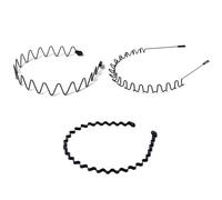 Men's Elastic Headband, Metal Hair Bands for Men, Non-Slip Sports Fashion accessories, Black Zig Zag Headband for Sports and Outdoors and Daily Wear(3 Pieces)