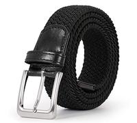 Men's Elasticated Stretch Belts, Woven Braided Belt for Jeans & Casual Man | 7 Sizes for 25" to 49", Nips In & Defines Waist; Faux Leather with Snap Closure; Pirate Corset for Gothic & Medieval Outfits