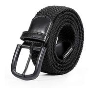 Men's Elasticated Stretch Belts, Woven Braided Belt for Jeans & Casual Man | 7 Sizes for 25" to 49", Nips In & Defines Waist; Faux Leather with Snap Closure; Pirate Corset for Gothic & Medieval Outfits