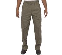 Mens Elasticated Waist Smart Casual Rugby Trousers (42/27, Moss)