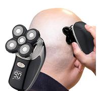 Mens Electric Bald Head Razor,Head Shaver for Bald Men Grooming Kit Wet-Dry Rotary Shavers Nose Hair Beard Trimmer Clippers Facial Cleansing Brush Cordless Waterproof USB Charging Rechargeable