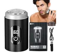 Mens Electric Razor - Portable Beard Trimmer, Compact Face Shaving Machine | Lightweight Cordless Cutter for Car Console, Office Drawer, Camping Organizer, Business Carry Gear or Overnight Bag, Wet