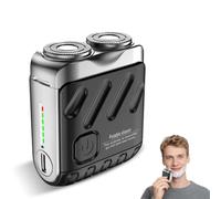 Men's Electric Shaver, 9000 RPM IPX7 Waterproof Mini Shaver, Magnetic Double Ring Shaving Head, with 9 Sharp Steel Blades, Portable Electric Shaver for Home, Car, Travel