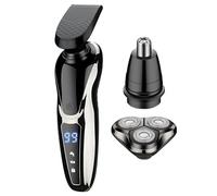 Men's Electric Shavers - Grooming Kit for Facial Care | Rechargeable Lithium Battery with Triple Rotary Heads & Pop-Up Detailer for Business Trips, Gym Sessions, Flights and Hotel Stays