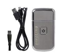 Men's Electric Ultra Thin Rechargeable Razor, Reciprocating Mini Electric Facial Care Beard Trimmer, Cordless USB Travel Razor, Silver