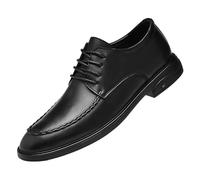 Men's Elegant Pointed-Toe Oxfords - Leather Formal Dress Shoes for Business Professionals Wedding Attire, Black, 6 UK