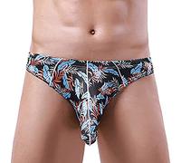 Men's Elephant Nose G-Strings Thongs Bulge Pouch Hipster Underwear Sexy Bikini Thong Bulge Enhancing Underwear Pant Low Rise Anti Chafing Briefs Underpants Men's Erotic Underwear Black