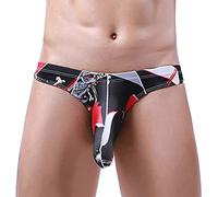 Men's Elephant Nose Underwear Sexy G-Strings Thong Bulge Enhancing Brisefs Underpants Low Rise Breathable Pouch Briefs Anti Chafing Hipster Underwear Pant Men's Erotic Underwear Black