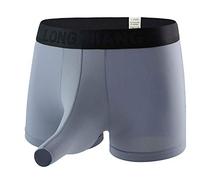 Mens Elephant Pouch Underwear Mens Open Front Boxers Ice Silk Lingerie Boxers Solid Color Simple Boxer Sexy Breathable Boxer Comfortable Soft Underpants Stretch Tagless Underpants Bedroom Briefs