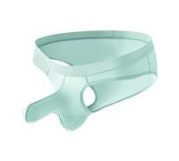 Men's Elephant Trunk Brief Underwear with Contour Pouch Low Rise Soft Slutty Bulge Enhancement Jockstrap Male Workout Ice Silk Sexy Cheeky Underwear Briefs Comfort Naughty Mens Sissy Light Green