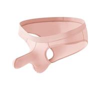 Men's Elephant Trunk Brief Underwear with Contour Pouch Low Rise Soft Slutty Bulge Enhancement Jockstrap Male Workout Ice Silk Sexy Cheeky Underwear Briefs Comfort Naughty Mens Sissy Pink
