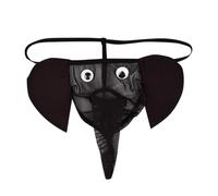 Mens Elephant Trunk Sexy Underwear Briefs with Pouch Lingerie Soft Sissy Bulge Enhancement Jockstrap Male Sports Pouch Lightweight Cheeky Brief Underwear Sheer G String Black