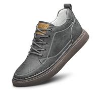 Men's Elevator Shoes Invisible Height Increasing Shoes Premium Leather Fashion Casual Shoes 2.4 Inches Taller Comfortable Walking Shoes for Heel Grey 43