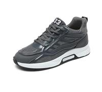 Men's Elevator Sneakers 2.36 Inch Invisible Height Increasing Taller Lifting Shoes Lace up Breathable Mesh Upper Elevator Shoes Hidden Heel Trainers Fashion Sneakers Grey 39