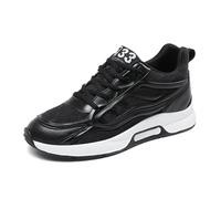 Men's Elevator Sneakers 2.36 Inch Invisible Height Increasing Taller Lifting Shoes Lace up Breathable Mesh Upper Elevator Shoes Hidden Heel Trainers Fashion Sneakers Black 43