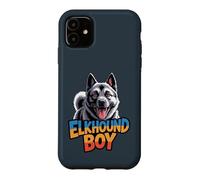 Mens Elkhound Boy Canine Pup Cartoon Pet Norwegian Dog Breed Case for iPhone 11