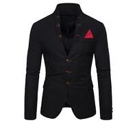 Mens Embellished Blazer Mens Stand Up Collar Blazer Slim Fit Solid Color Blazers Fashion Multi Button Blazers Wedding Prom Suit Jackets Solid Color Coat Jackets Smart Casual Tuxedos Jacket
