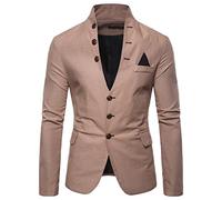Mens Embellished Blazer Mens Stand Up Collar Blazer Slim Fit Solid Color Blazers Fashion Multi Button Blazers Wedding Prom Suit Jackets Solid Color Coat Jackets Smart Casual Tuxedos Jacket