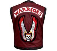 Mens Embroided Brown Warriors Vest, Brown, S