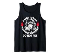 Mens Emotional Support Husband Do Not Pet Funny Monkey Tank Top