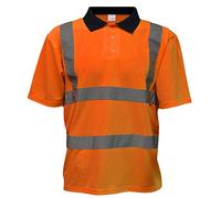 Mens EN471 Hi-Vis Viz Visibility Polo Shirt Yellow Orange T Shirt S M L XL XXL 3XL 4XL(M,Orange)