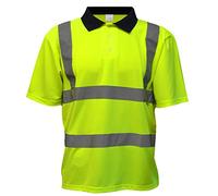 Mens EN471 Hi-Vis Viz Visibility Polo Shirt Yellow Orange T Shirt S M L XL XXL 3XL 4XL (XL, Yellow)
