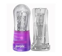 Men's Endurance Training and Relaxation aid Tool, Soft Silicone Massager, 3 Different Experiences, Portable and Easy to Clean(FJB31-Purple)