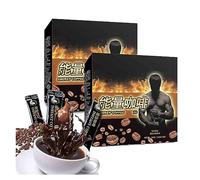 Men's Energy Coffee - Black Maca Men's Energy Coffee,Maca Coffee Powder, Instant Maca Coffee for Men, Coffee Blended for Men (2BOX)