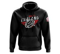 Mens England Since 1871 Hoodie - Supporter Rugby English Badge Rugga Gifts for Him - St Georges Day Eng Sports Fan, Black, S