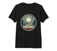 Mens Entrepreneur Dad Business Startup Grow Mindset Father's Day Premium T-Shirt