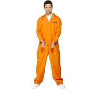 Mens Escaped Prisoner Fancy Dress Costume Men's Convict Outfit New by Smiffys