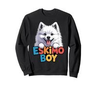 Mens Eskimo Boy Cartoon Puppy Pet Dog Breed American Eskimo Sweatshirt
