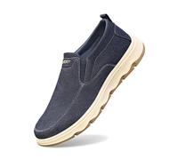 Men's Espadrilles Canvas for Leisure Holiday Classic Slip On Shoes with Flat Rubber Sole Airy Summer Companion for Beach City Everyday Versatile Can Be Combined with Jeans Shorts or Chinos, gray, 7 UK