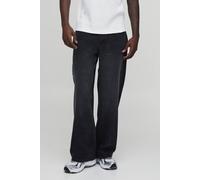 Men's Essential Baggy Fit Jeans | Washed Black | Size 38R | BOOHOOMAN