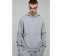 Men's Essential BM Signature Regular Fit Over the Head Hoodie | Grey Marl | Size Small | BOOHOOMAN