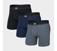 Saxx Mens Essential Cotton Briefs Fly 3-Pack Black S