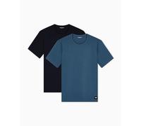 Men's Essential LOGOLABEL 2-Pack Crew Neck T-Shirt Blue L
