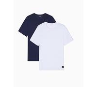 Men's Essential LOGOLABEL 2-Pack Crew Neck T-Shirt Blue XL