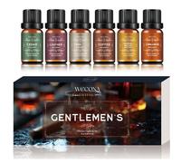 Men's Essential Oils Set for Diffusers for Home - 6x10ML Fragrance Oil with Leather, Sandalwood, Coffee, Cedarwood, Cinnamon & Amber Accord | Aromatherapy Oils for Candle Making, Soap & Gifts