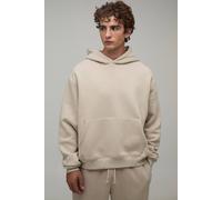 Men's Essential Oversized Boxy Over The Head Hoodie | Stone | Size 3X-Large | BOOHOOMAN