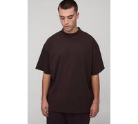 Men's Essential Oversized Extended Neck T-Shirt | Chocolate | Size 5X-Large | BOOHOOMAN