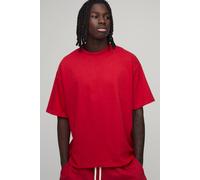 Men's Essential Oversized Extended Neck T-Shirt | Red | Size X-Large | BOOHOOMAN