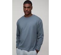 Men's Essential Oversized Long Sleeve T-Shirt | Charcoal | Size 2X-Large | BOOHOOMAN