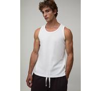 Men's Essential Regular Fit Waffle Vest | White | Size 4X-Large | BOOHOOMAN