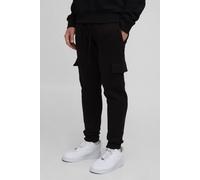 Men's Essential Skinny Fit Cargo Jogger | Black | Size 5X-Large | BOOHOOMAN