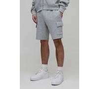 Men's Essential Slim Fit Cargo Jersey Short | Grey Marl | Size 4X-Large | BOOHOOMAN